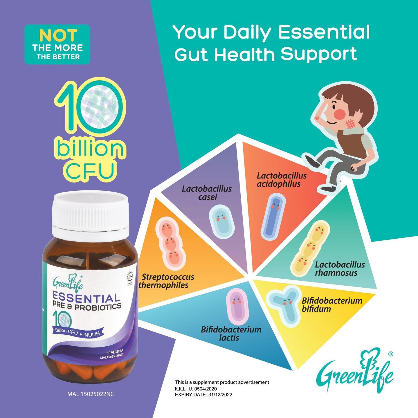Greenlife Essential Pre & Probiotics 10 Billion CFU (2 x 30 vegecaps)