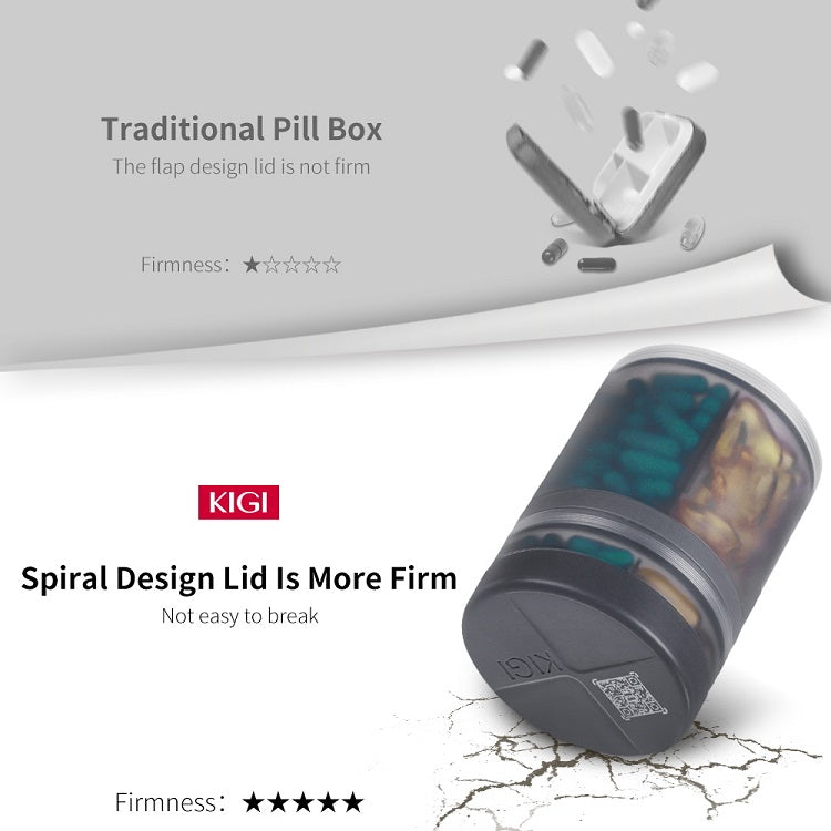 KIGI 2-in-1 Large Capacity Sealed Rotatable Lid Pill Container with Smart App