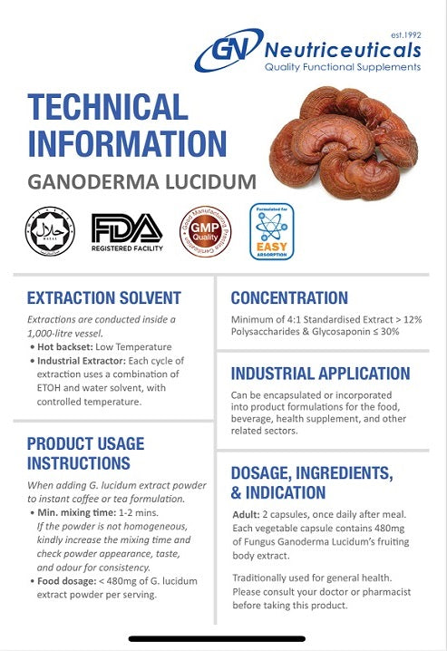 GN Ganoderma Lucidum 480mg (60 capsules)