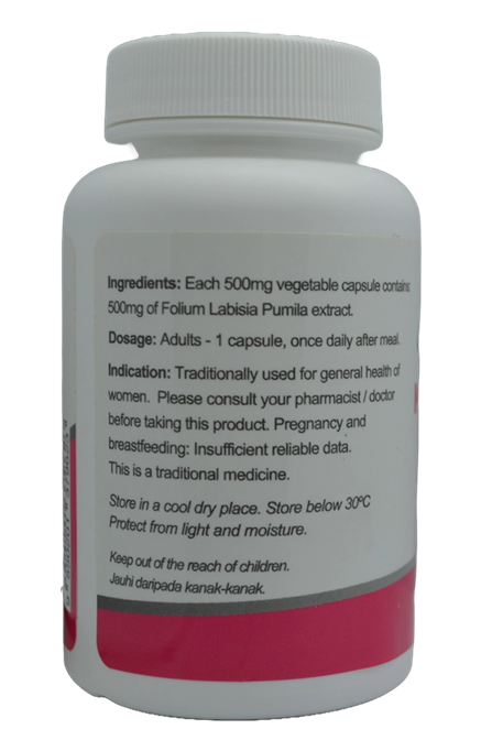GN Kacip Fatimah Folium Labisia Pumila Extract 500mg (60 vegetable capsules)