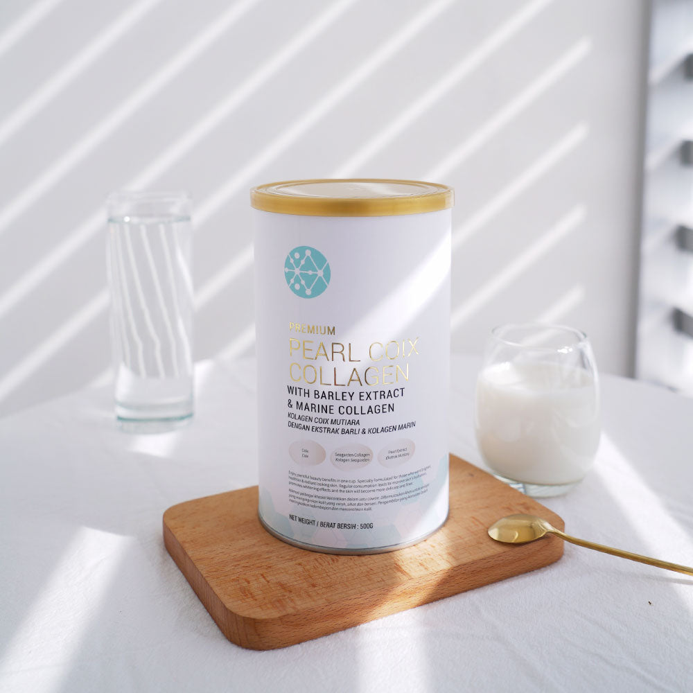 Nutrivo Premium Pearl Coix Collagen with Barley Extract and Marine Collagen Beauty Beverage 500g