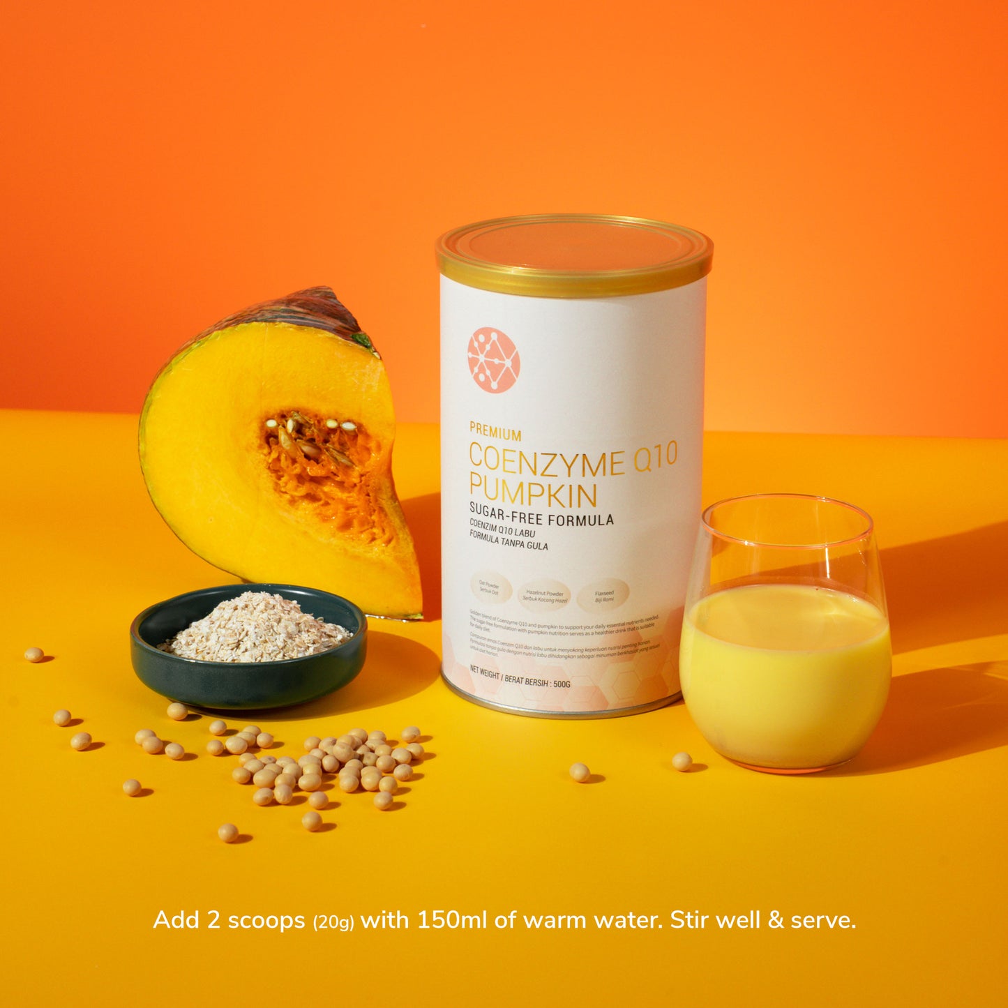 Nutrivo Premium Coenzyme Q10 Pumpkin Sugar Free Formula 500g