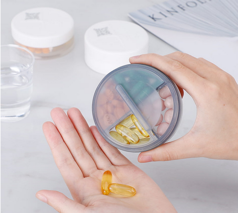 KIGI 2-in-1 Large Capacity Sealed Rotatable Lid Pill Container with Smart App