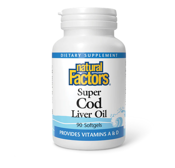 Natural Factors Super Cod Liver Oil with Vitamin A & D3 1100mg (90 softgels)