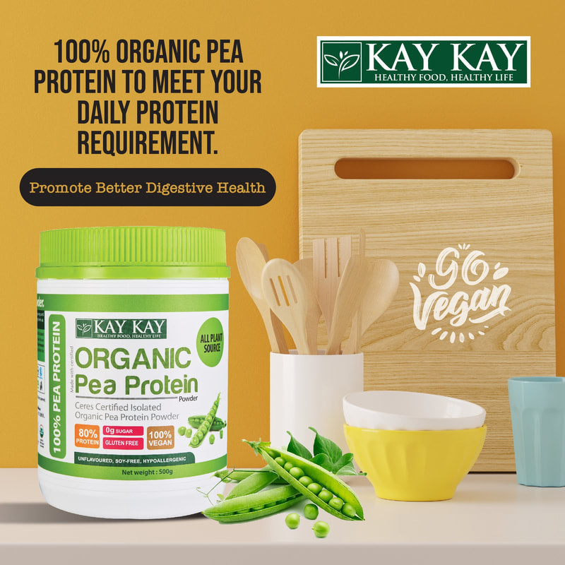 KAY KAY 100% Organic Pea Protein Isolate Powder 500g