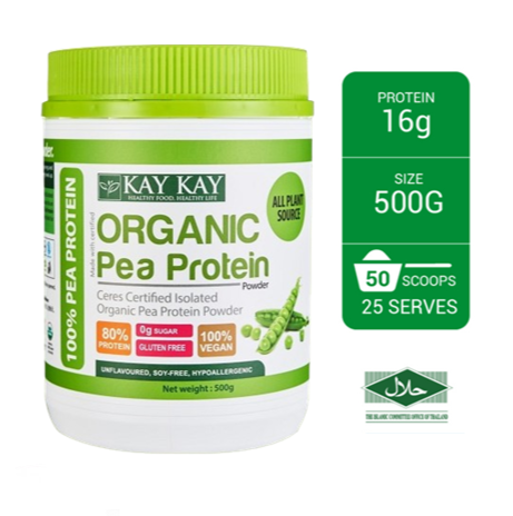 KAY KAY 100% Organic Pea Protein Isolate Powder 500g