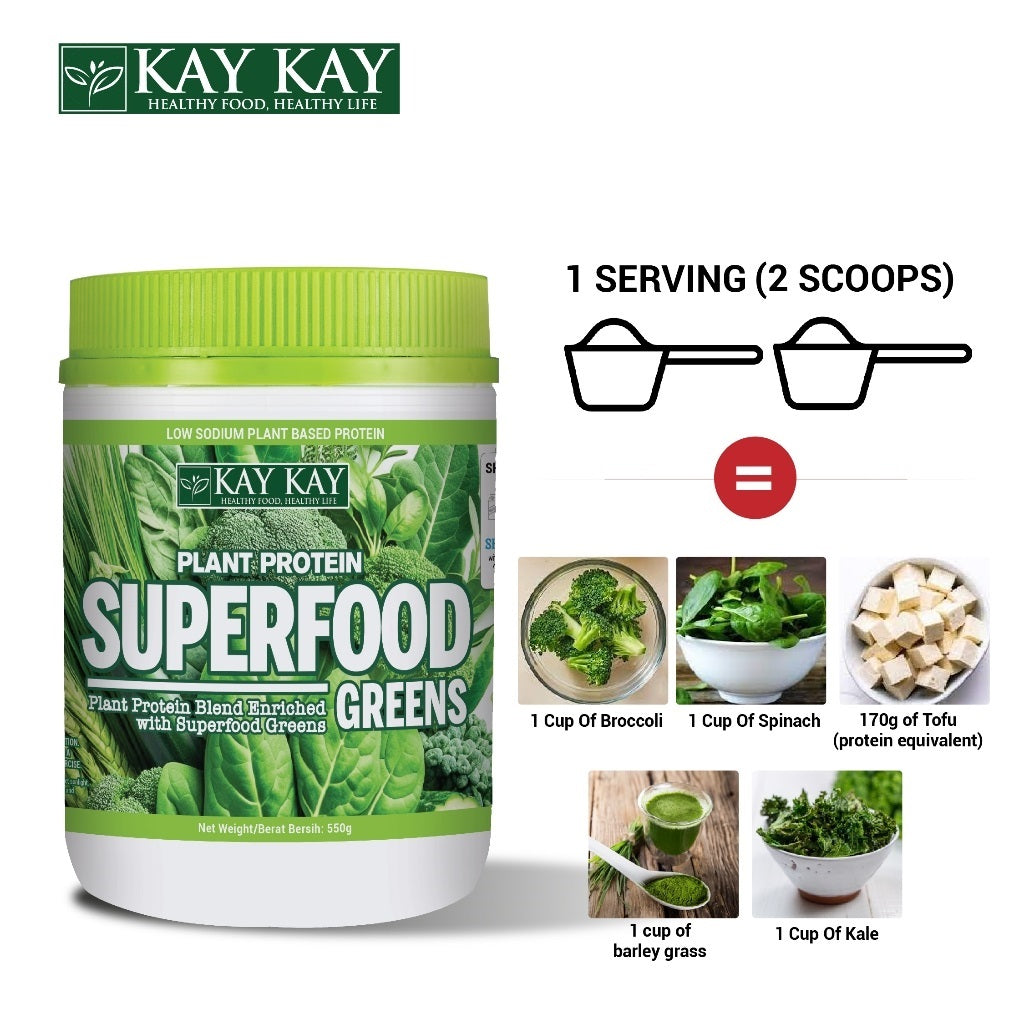 KAY KAY Plant Protein Superfood Greens Powder 550g