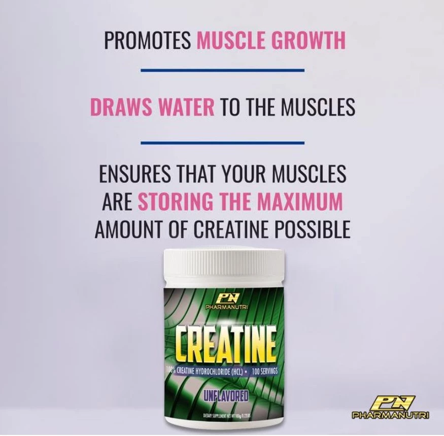 Pharmanutri Creatine HCL Hydrochloride 100g Unflavored