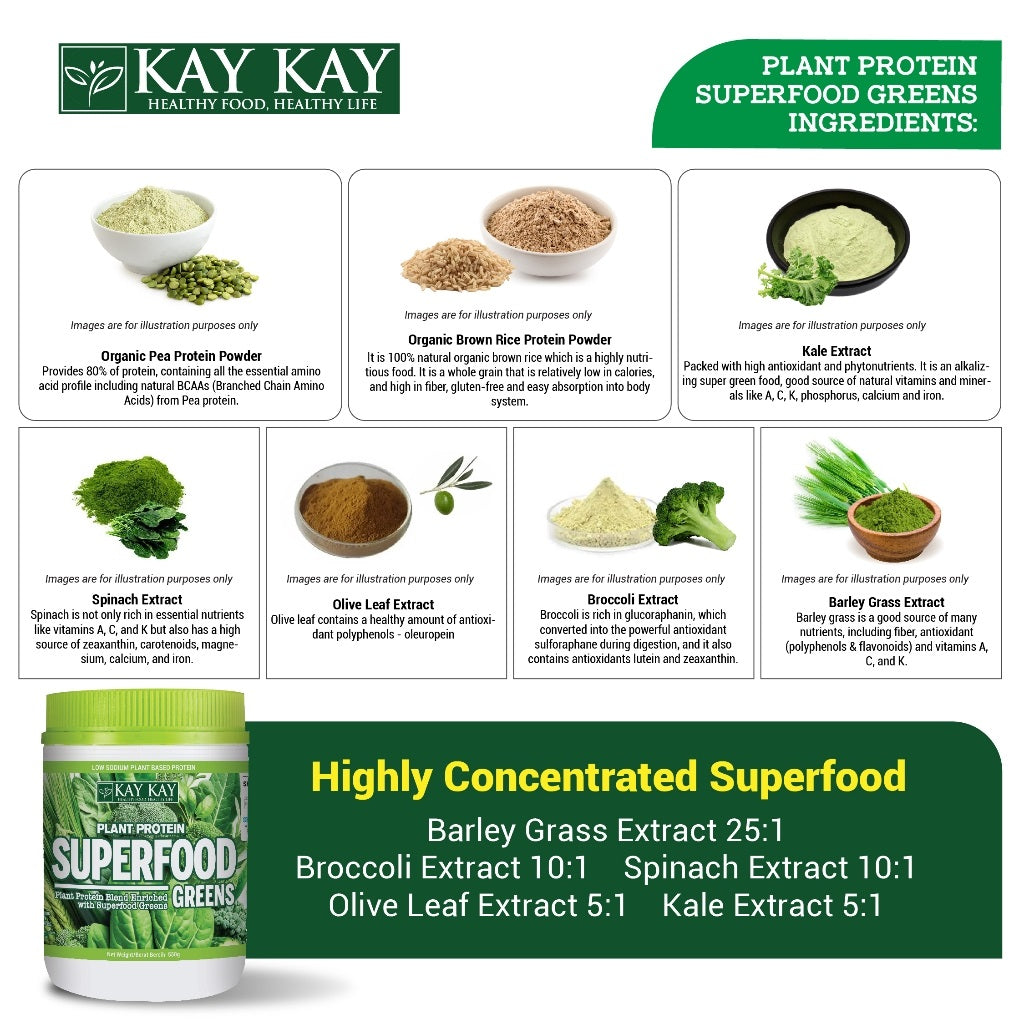 KAY KAY Plant Protein Superfood Greens Powder 550g
