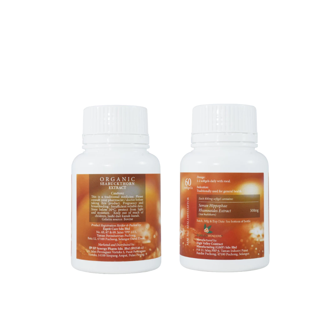 BioPlus Organic Seabuckthorn Extract 500mg (60 softgels)