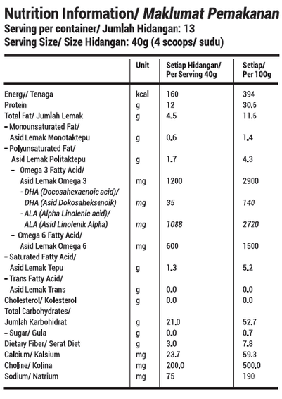 KAY KAY Plant Based Omega 369 ALA DHA Powder (520g)