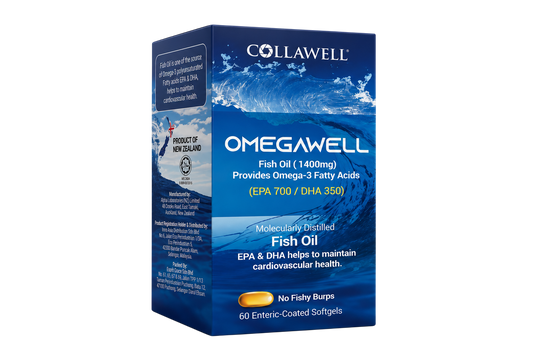 Collawell OmegaWell High Strength Omega 3 Fish Oil (60 enteric coated softgels) EPA 700 / DHA 350
