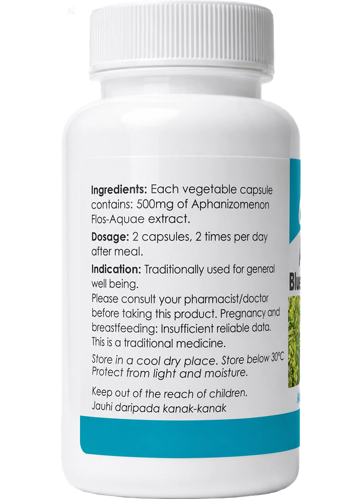 GN AFA Blue Green Algae 500mg (60 vegetable capsules) Aphanizomenon Flos-Aquae Extract