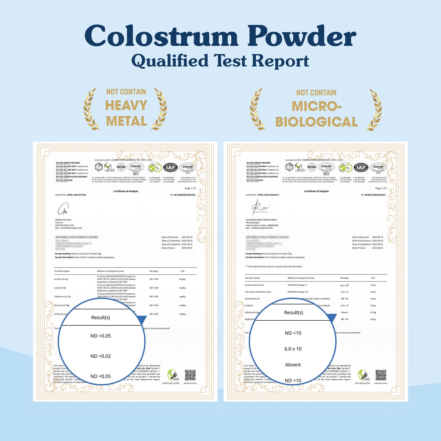 Nutrivo Colostrum Powder (500g) IgG 1000mg and BacoMind 2500mg USA Formula with Probiotics