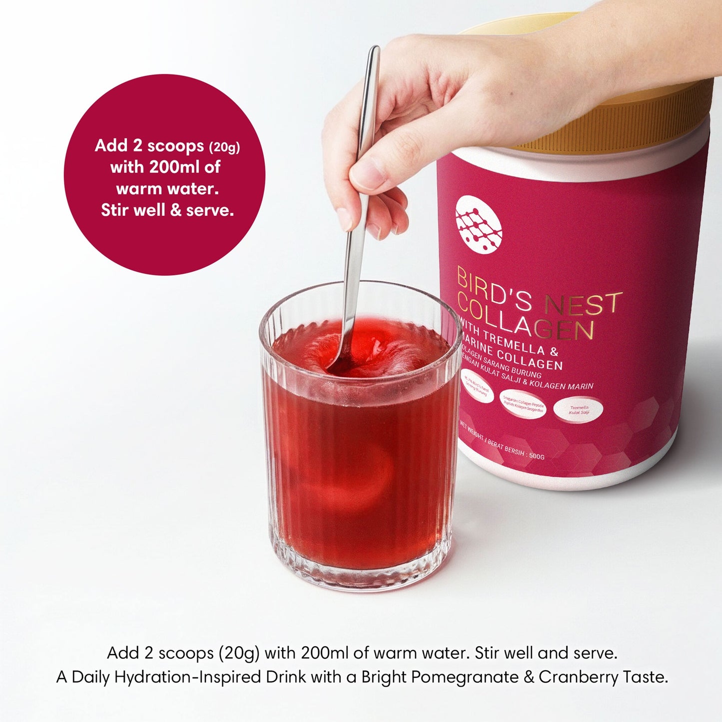 Nutrivo LumiWhite Bird's Nest Collagen Beverage (500g) with Tremella and Seagarden Marine Collagen
