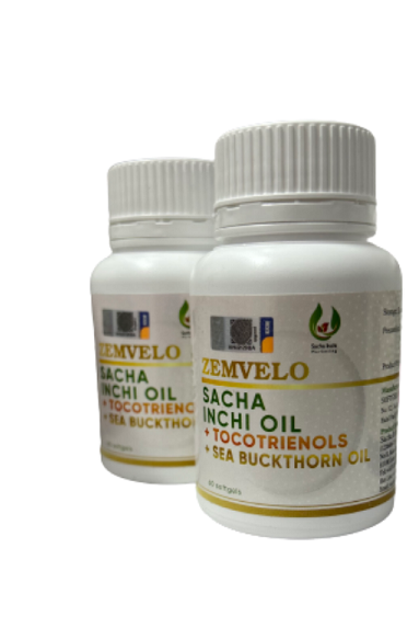 Minyak Zemvelo Sacha Inchi + Tocotrienols + Minyak Buckthorn Laut 520mg (2 x 60 gel lembut sayuran)