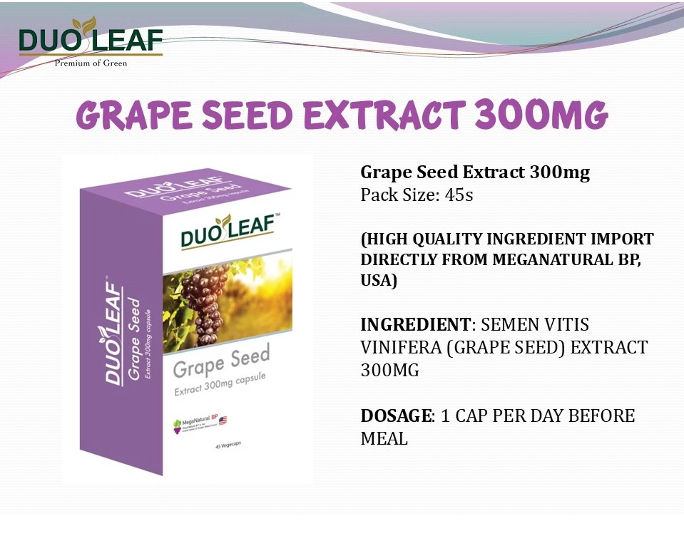 Duoleaf Grape Seed Extract MegaNatural BP 300mg (45 vegetable capsules)