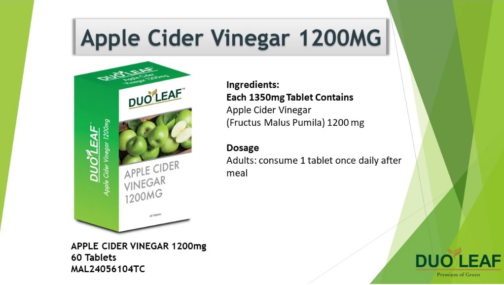 Duoleaf Apple Cider Vinegar 1200mg (2 x 60 tablets)