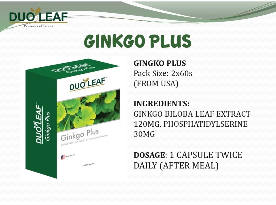 Duoleaf Ginkgo Biloba Plus 120mg (2 x 60 capsules)