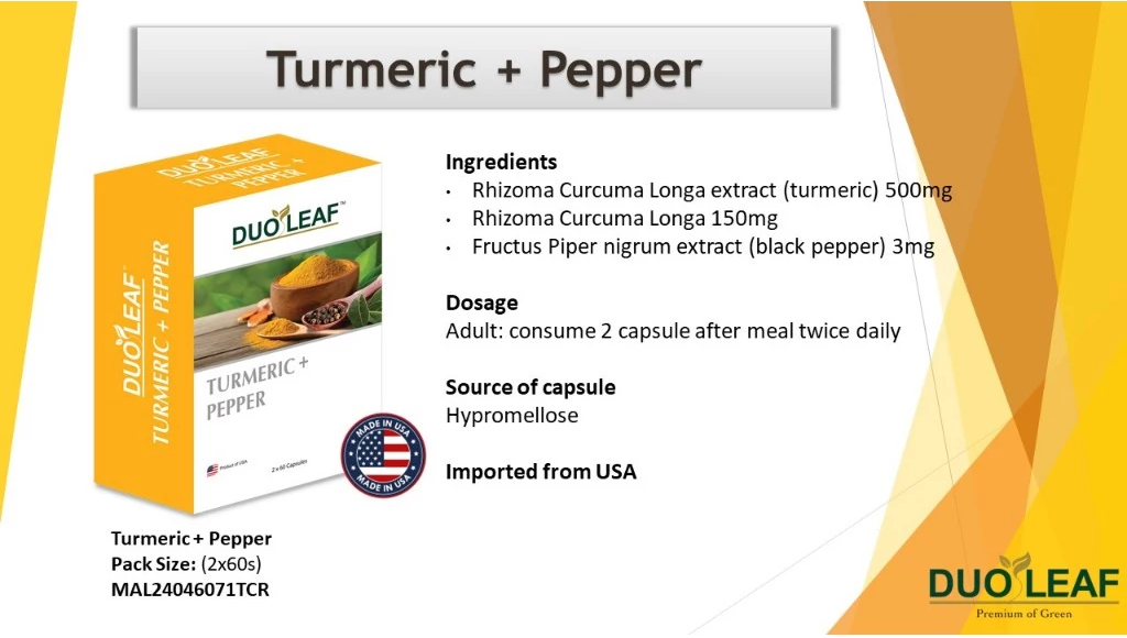 Duoleaf Turmeric + Pepper (2 x 60 capsules)