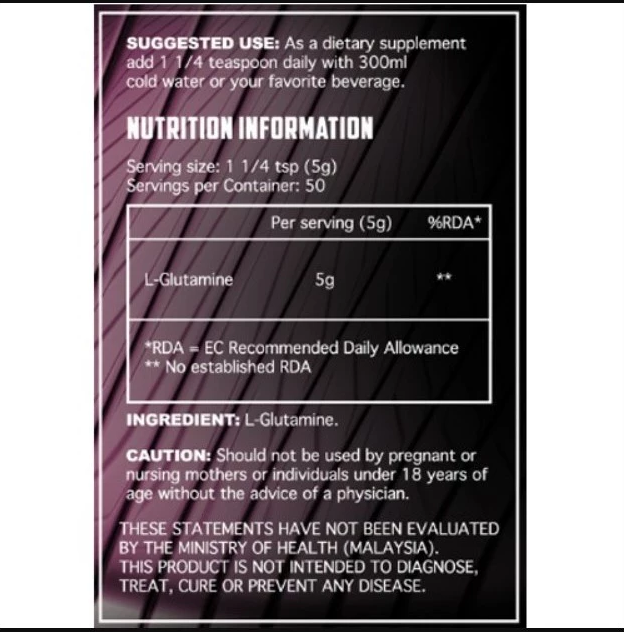 Pharmanutri Pure L- Glutamine (250g) Unflavored