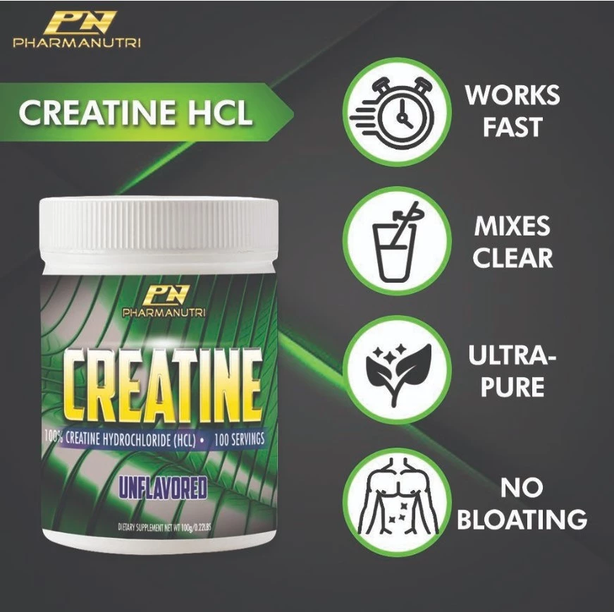 Pharmanutri Creatine HCL Hydrochloride 100g Unflavored