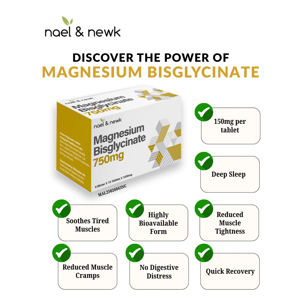 Nael & Newk Magnesium Bisglycinate 750mg (60 tablets)
