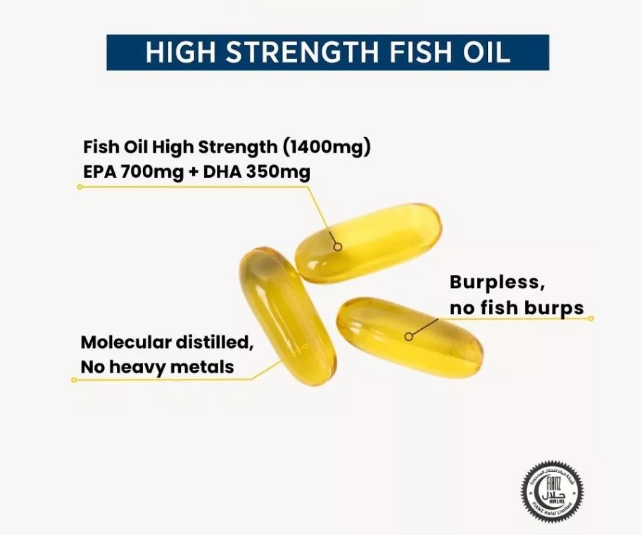 Collawell OmegaWell High Strength Omega 3 Fish Oil (60 enteric coated softgels) EPA 700 / DHA 350